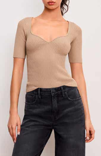 Good American Virgo Short Sleeve Rib Top