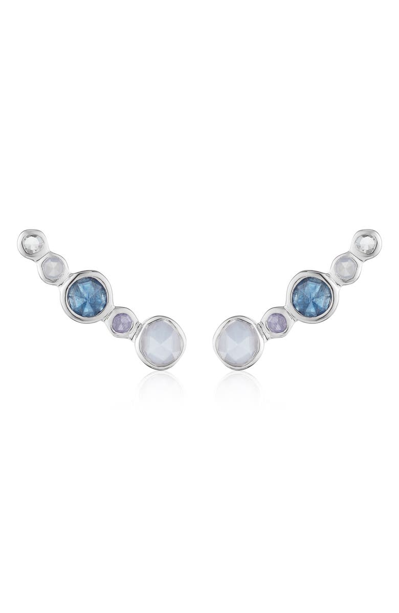 Monica Vinader Siren Ear Climbers, Main, color, Silver