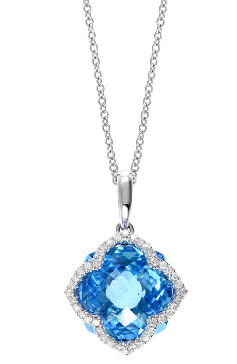 EFFY Diamond & Blue Topaz Pendant Necklace, Alternate, color, Blue