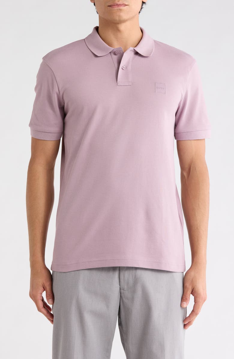 BOSS Passenger Short Sleeve Polo, Main, color, Open Prple