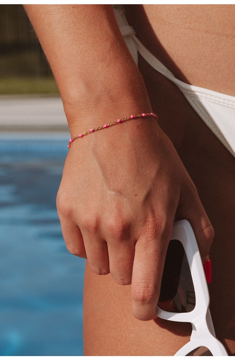 Set & Stones Kaz Bracelet, Alternate, color, Gold / Pink