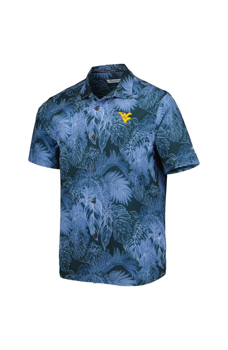 Tommy Bahama Men's Tommy Bahama Navy West Virginia Mountaineers Coast Luminescent Fronds IslandZone Button-Up Camp Shirt, Alternate, color, 