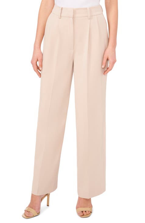 Pleated Straight Leg Pants