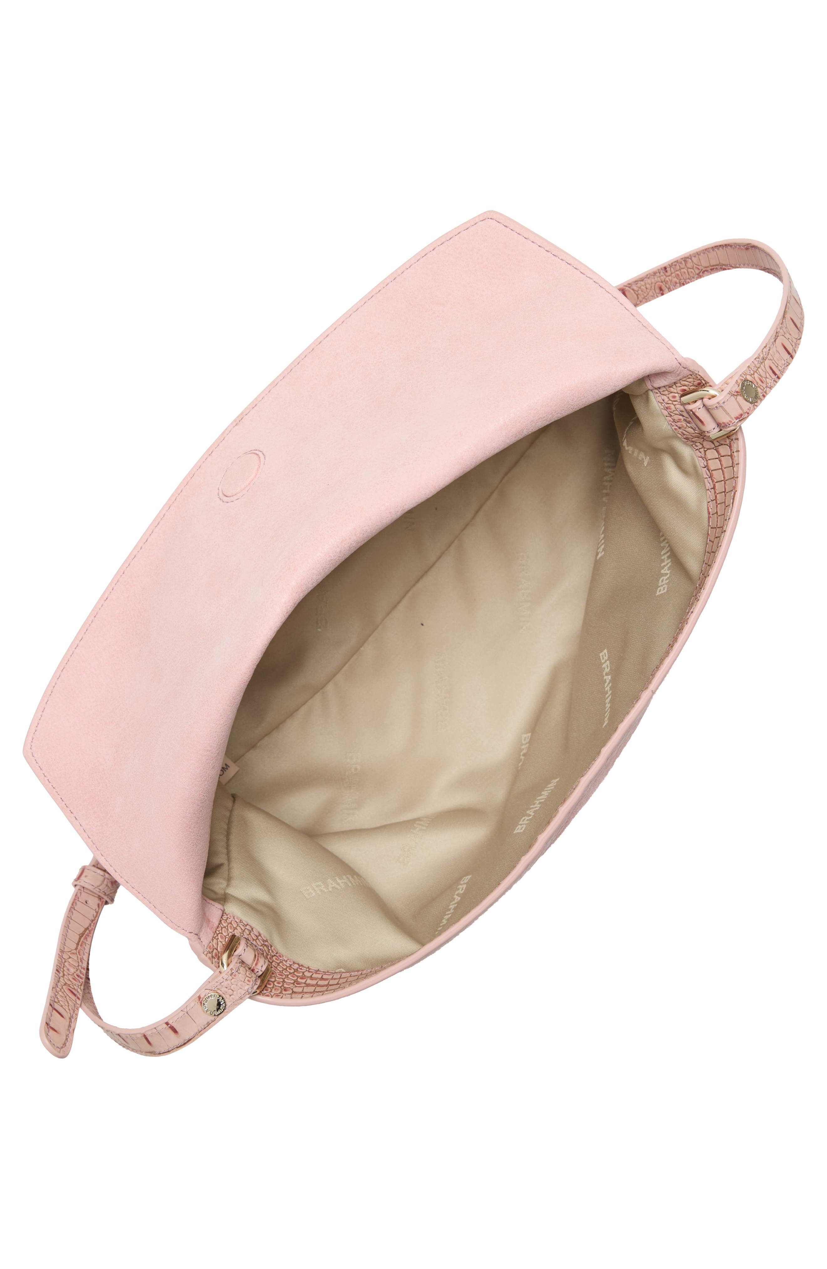 Brahmin Kalina Leather Clutch, Alternate, color, Blush