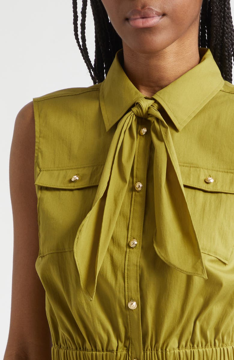 Cinq à Sept Lou Tie Cotton Blend Top, Alternate, color, Dark Cardamom