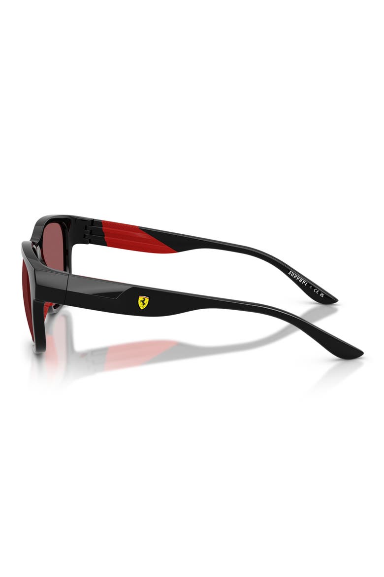 57mm Pillow Sunglasses, Alternate, color, BLACK SHINY / RED CONTRAST PRO