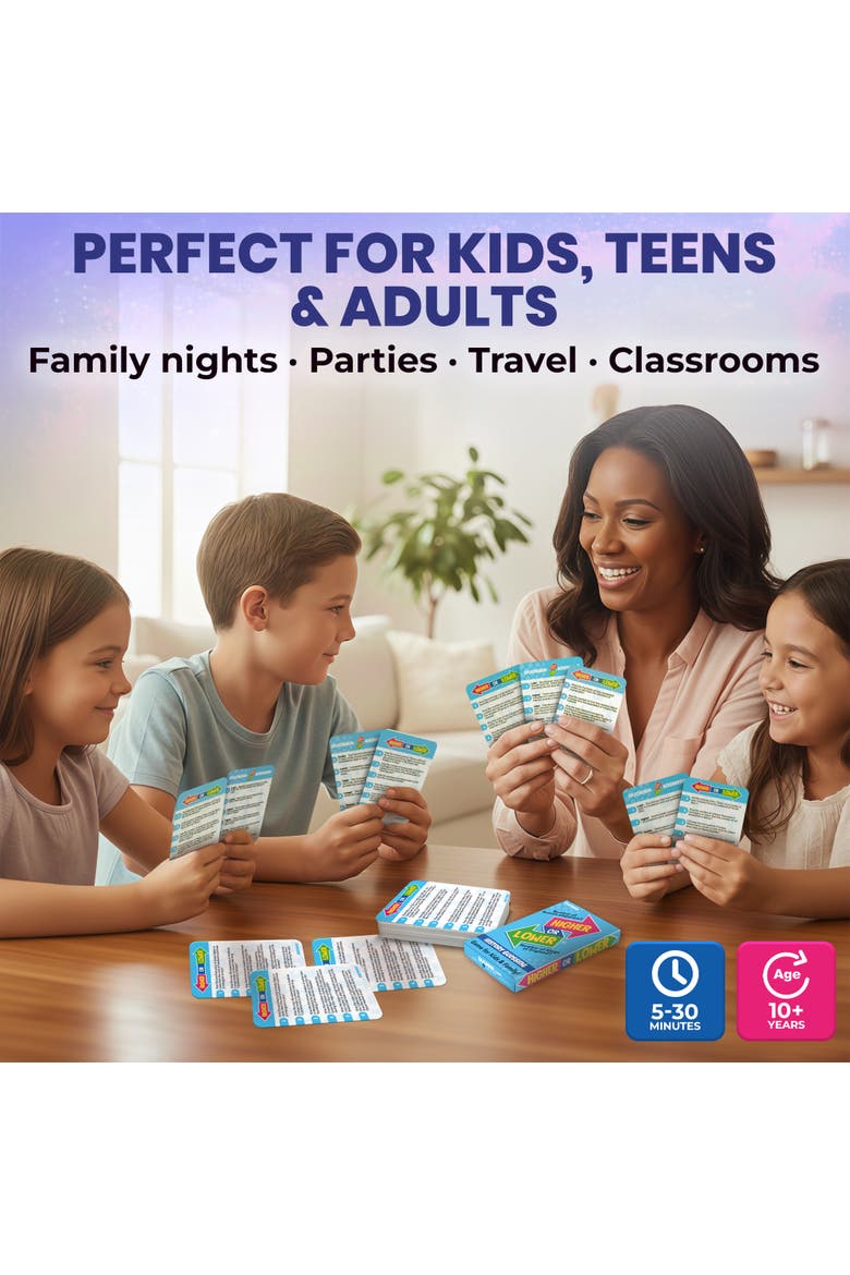 Higher or Lower Card Game for Kids and Families, Alternate, color, History