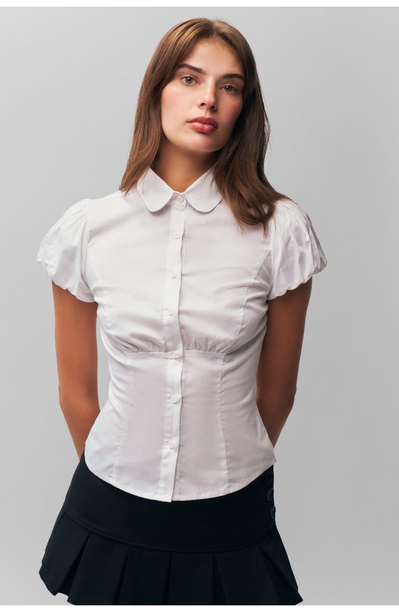 Guizio Liana Top, Alternate, color, White