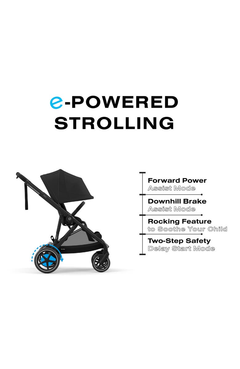 CYBEX e-Gazelle S Stroller, Alternate, color, Black/ Moon Black