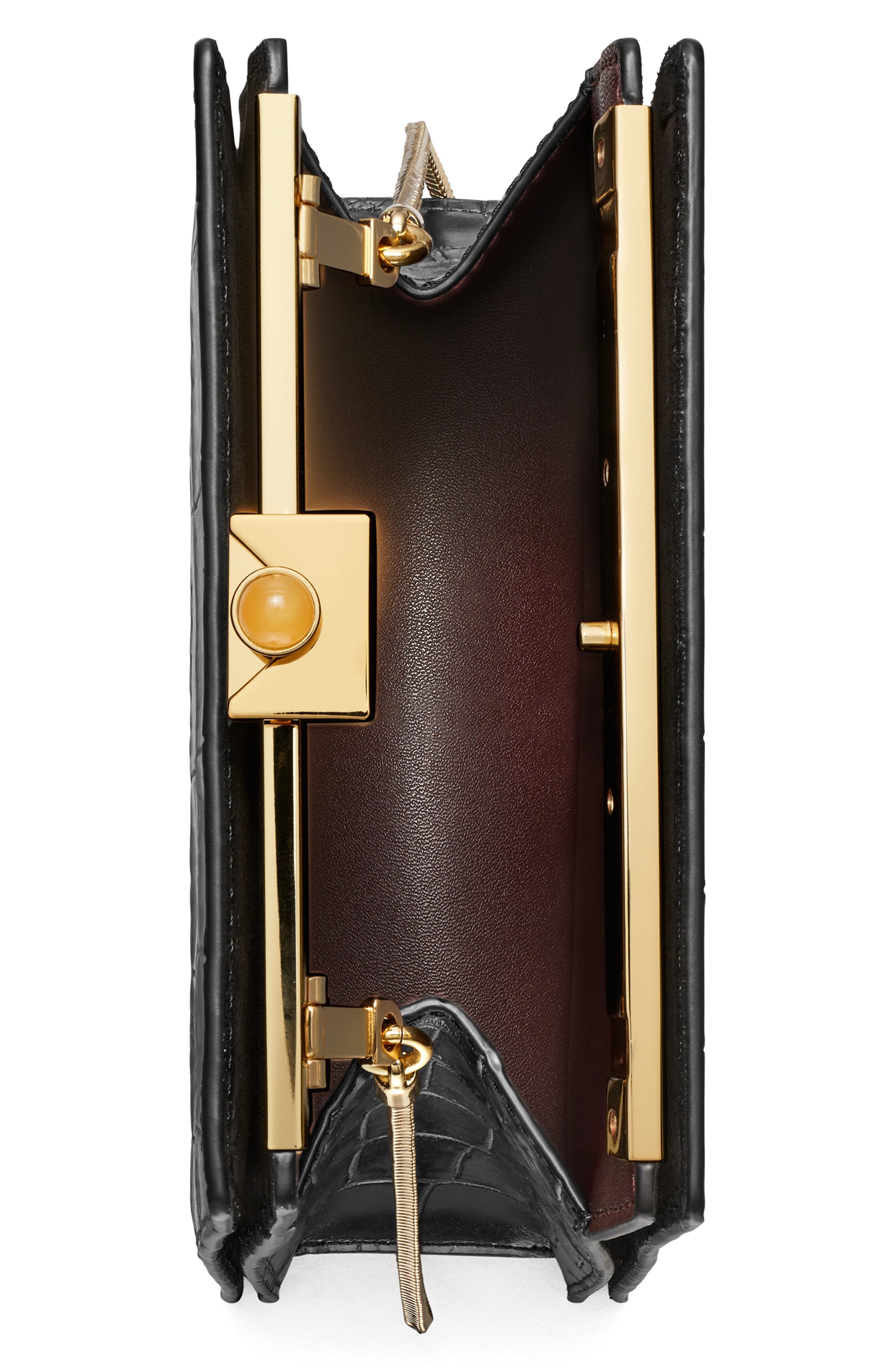 Tory Burch Croc-Embossed Leather Mini Handbag, Alternate, color, 