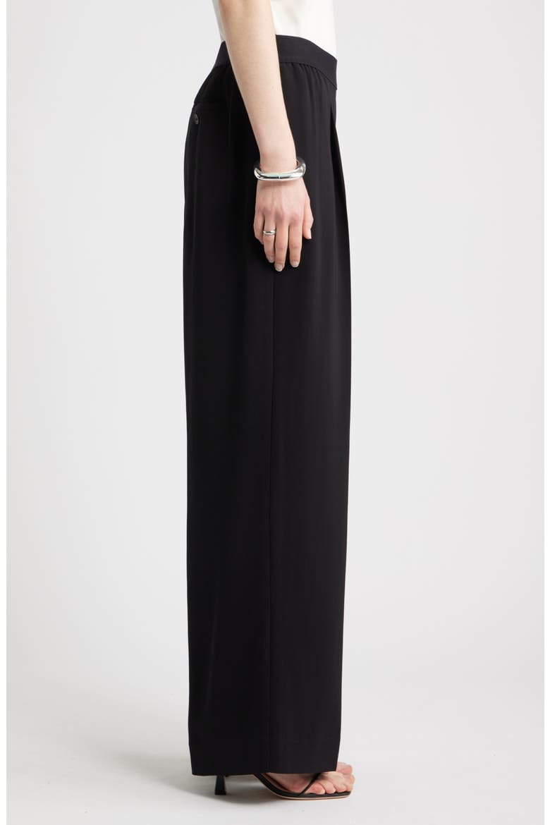 Pleat Front Pull-On Pants, Alternate, color, BLACK