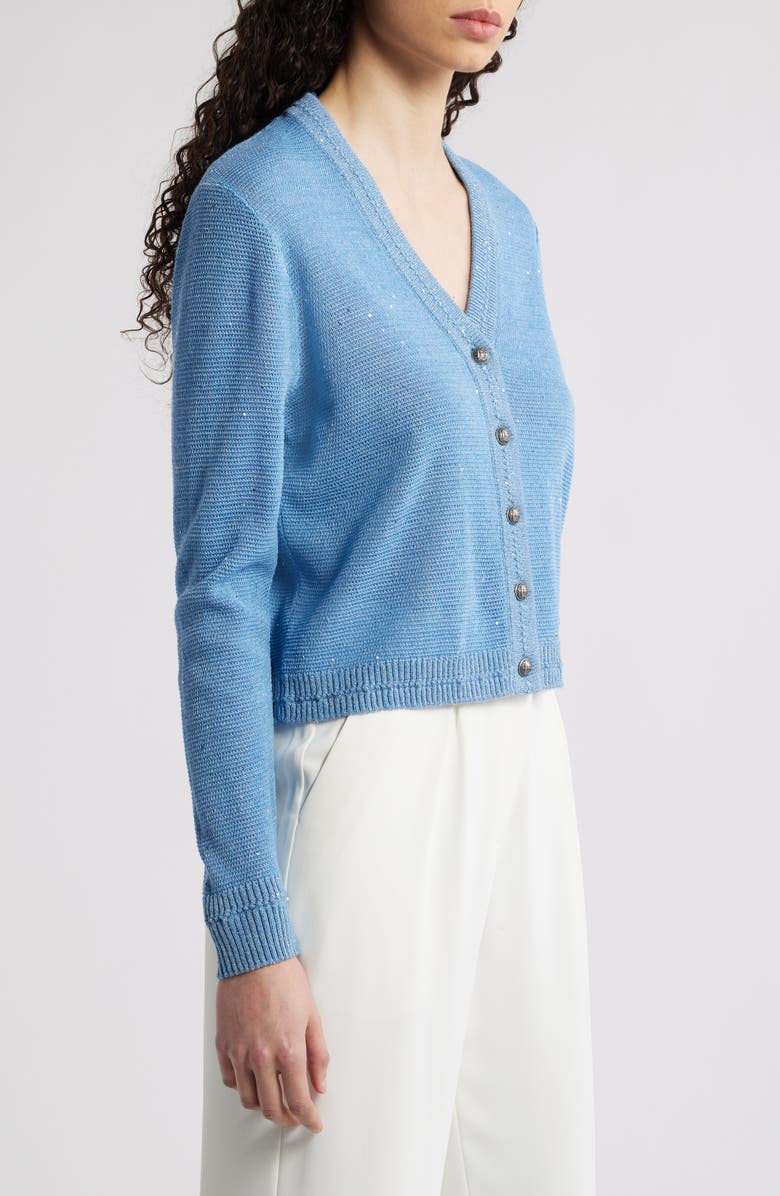 KOBI HALPERIN Sequin Cardigan, Alternate, color, Light Blue