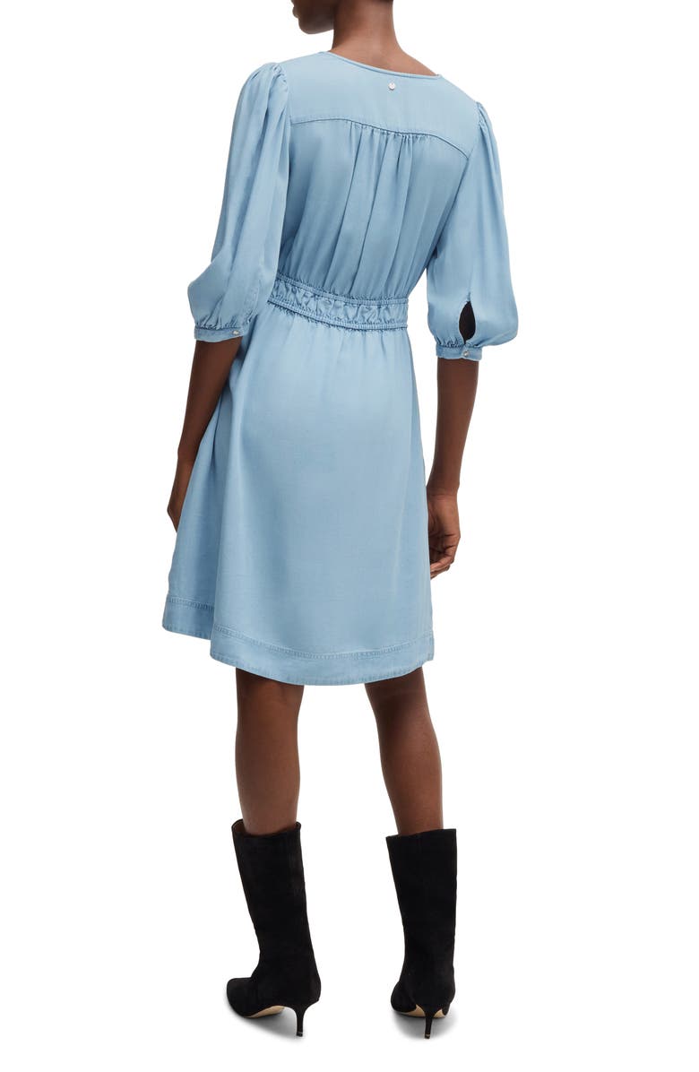 BOSS Orange Dezzan Elbow Length Sleeve Dress, Alternate, color, Light/ Pastel Blue