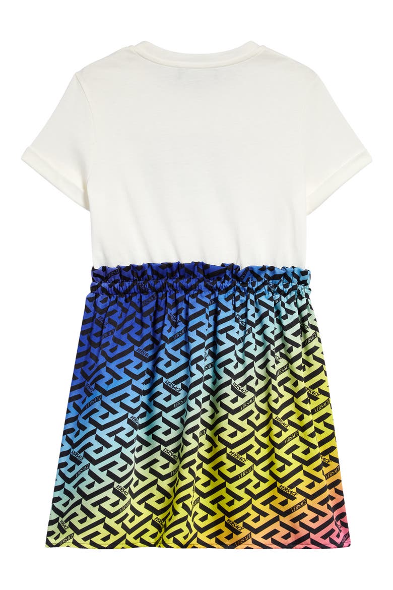 Kids' Dream via Gesù Logo T-Shirt Dress, Alternate, color, BIANCO NERO MULTICOLOR