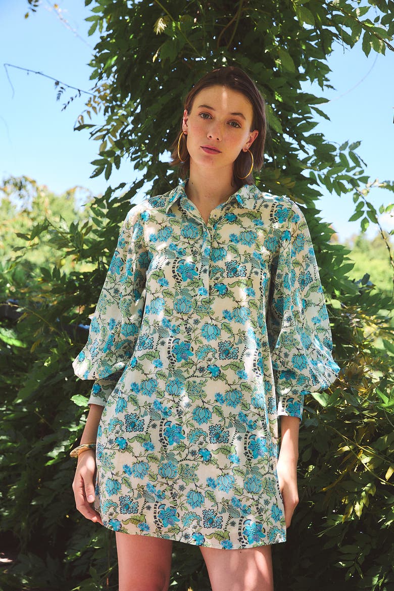 Chloe Short Dress, Alternate, color, Blue Ceylon