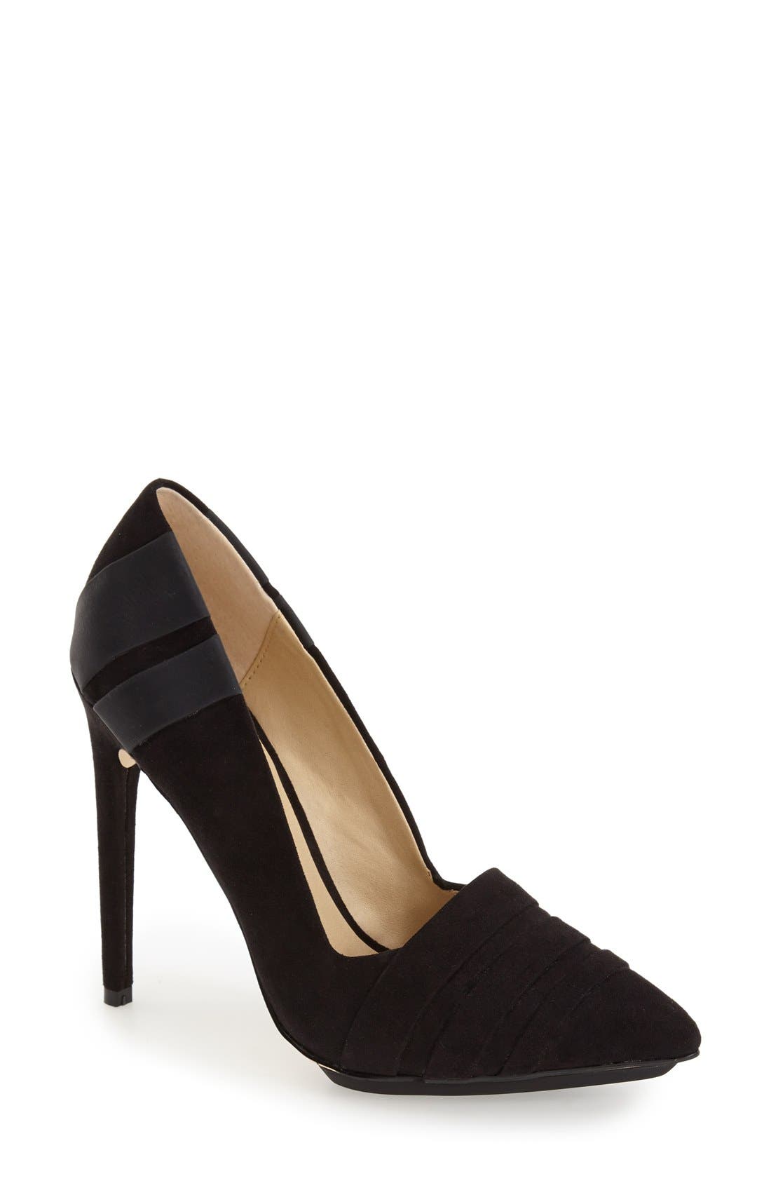 'Cage' Pointy Toe Pump, Main, color, BLACK/ BLACK