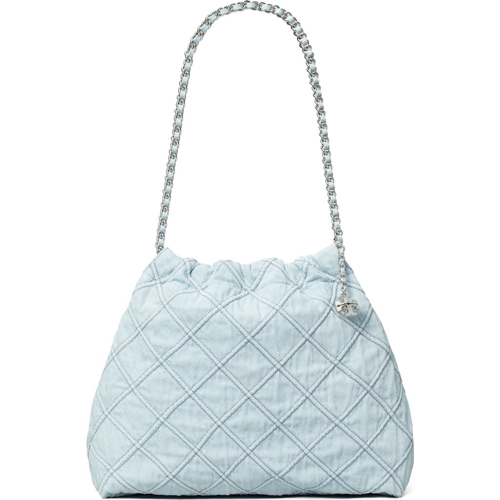 Tory Burch Fleming Soft Denim Hobo Bag