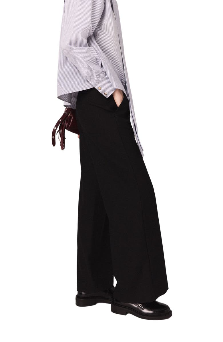 maje Flared trousers, Alternate, color, Black