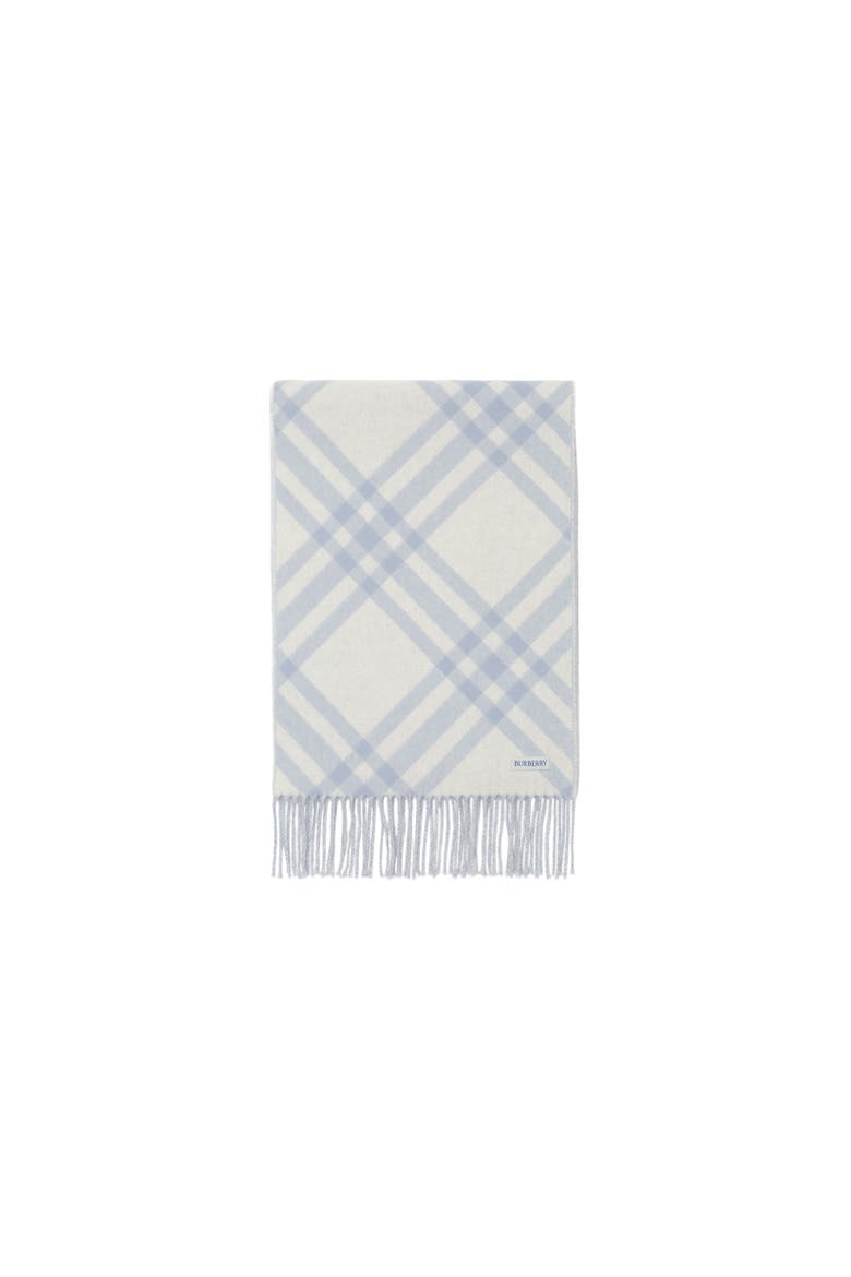 Check Cashmere Scarf, Alternate, color, Bank blue