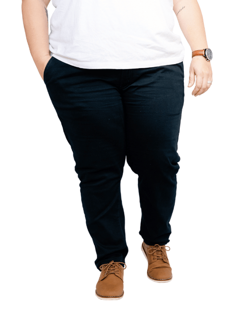 Dapper Boi Slim Dark Navy Chino Pants In Dark Navy