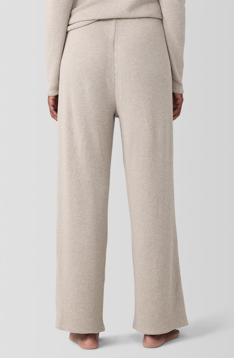 EILEEN FISHER SLEEP Organic Cotton Waffle Knit Straight Ankle Pants, Alternate, color, Wheat
