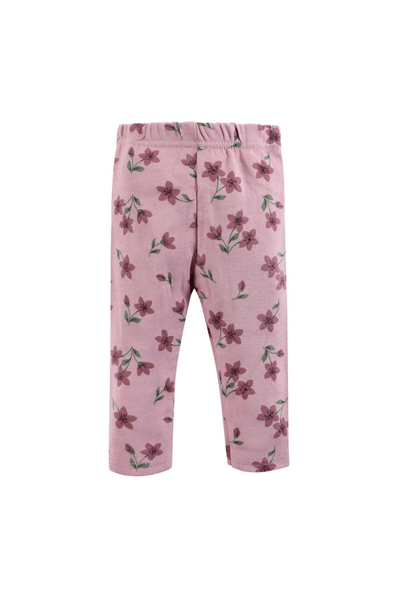 Girl's Long-Sleeve Bodysuit, Pants, and Footwear Outfit, Alternate, color, Plum Wildflower