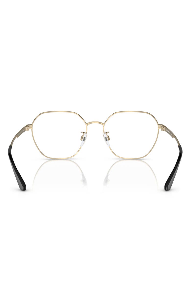 Emporio Armani 55mm Round Optical Glasses, Alternate, color, Shiny Black / Demo Lens