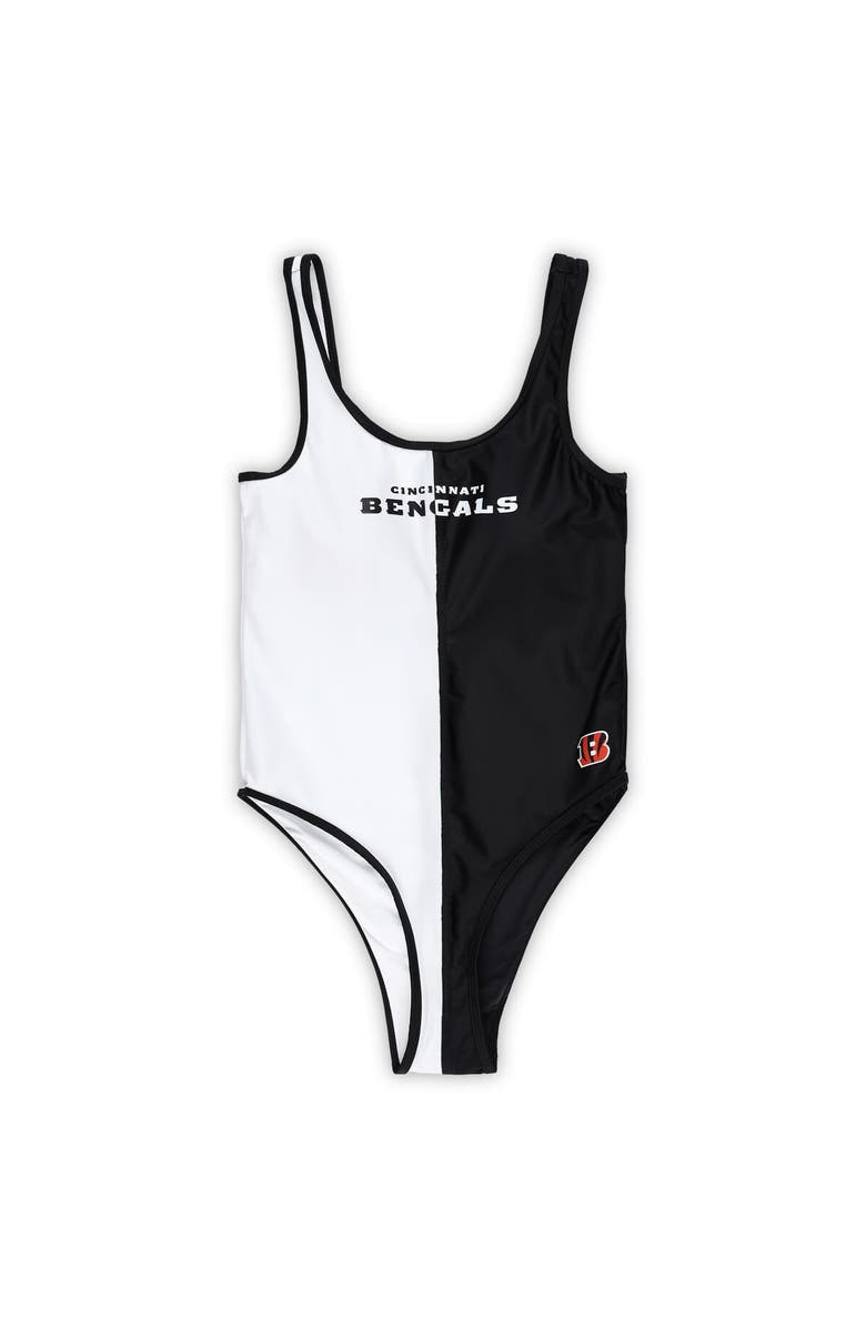 G-III 4HER BY CARL BANKS Women's G-III 4Her by Carl Banks Black/White Cincinnati Bengals Last Stand One-Piece Swimsuit, Alternate, color, Black