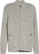 Eleventy Stretch Wool Blend Full Zip Sweater