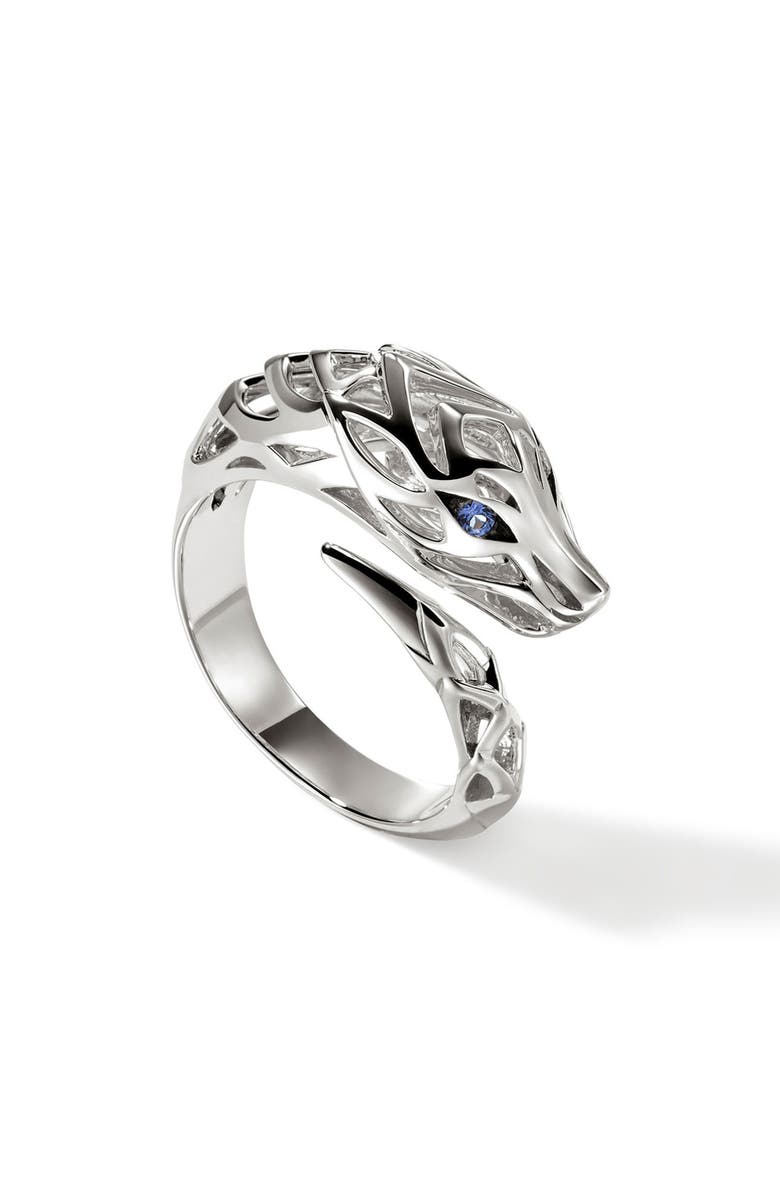 John Hardy Naga Bypass Ring, Main, color, Silver
