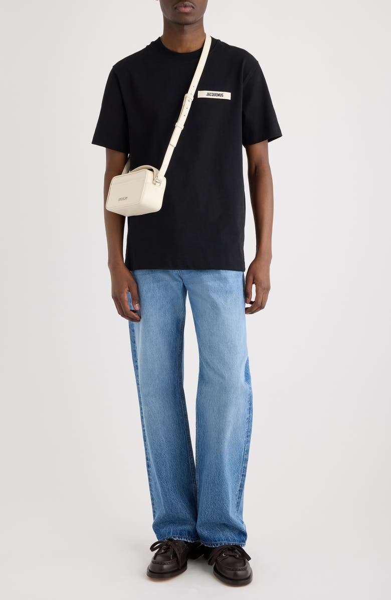Jacquemus Le T-Shirt Gros Grain Cotton T-Shirt, Alternate, color, Black