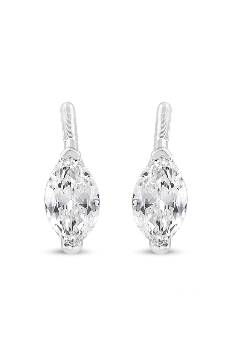Haus of Brilliance 14K White Gold 1/2 Cttw Marquise Solitaire Lab Grown Diamond Stud Earrings, Alternate, color, White
