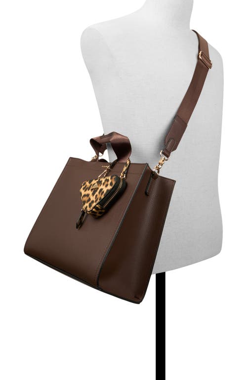 Aldo Faux Leather Satchel In Brown