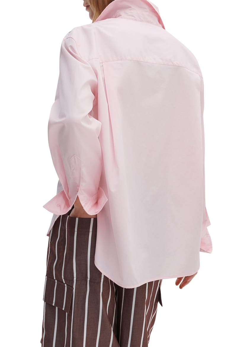 Connie Cotton Poplin Button-Up Shirt, Alternate, color, PEONY