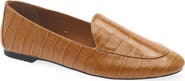 MANGO Croc Embossed Leather Loafer