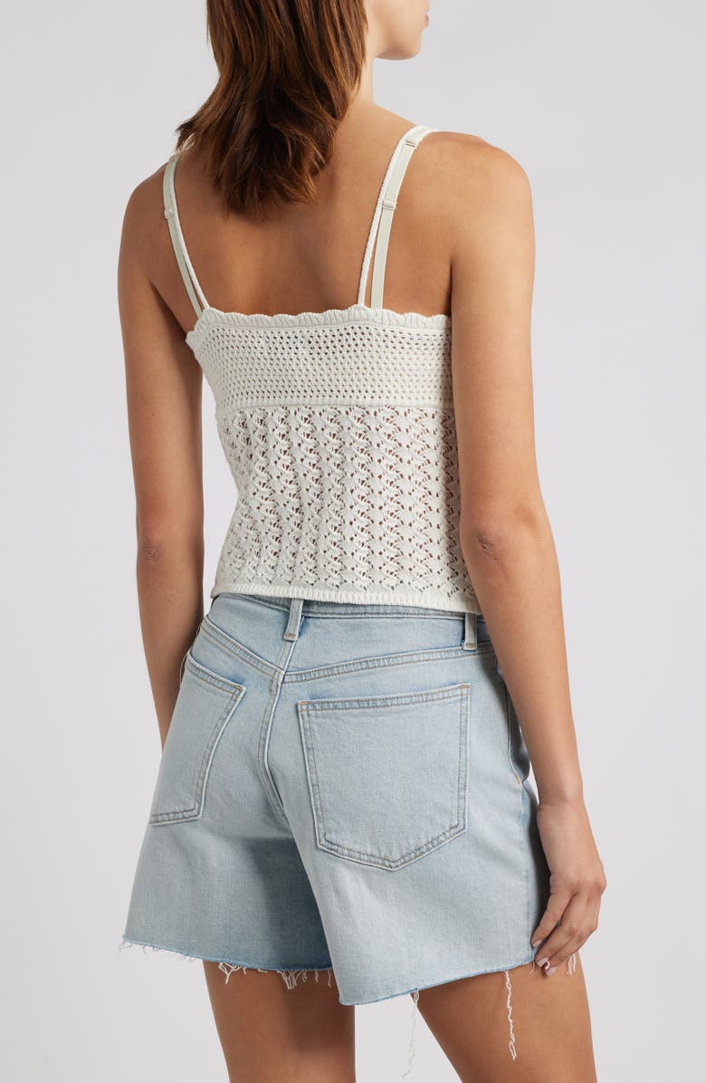 PacSun Leena Open Stitch Tie Front Cotton Camisole, Alternate, color, Sand