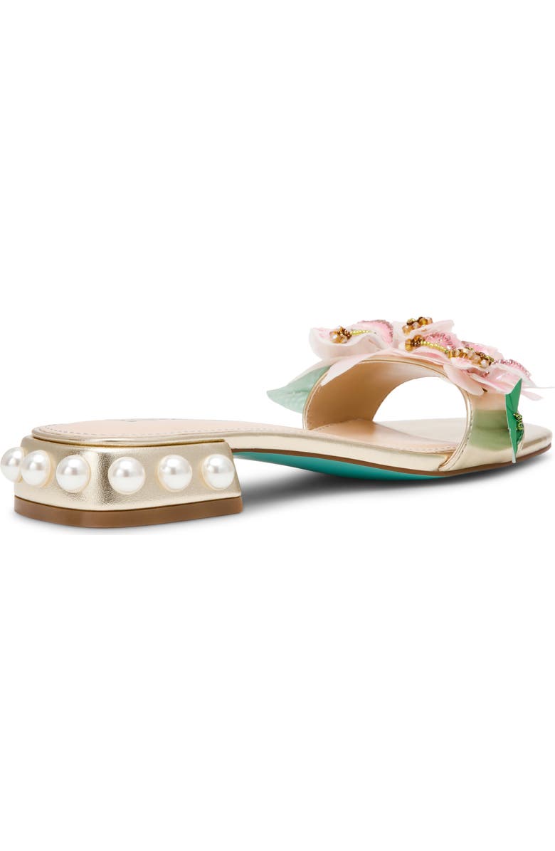Betsey Johnson Rosia Beaded Flower Sandal, Alternate, color, Light Gold