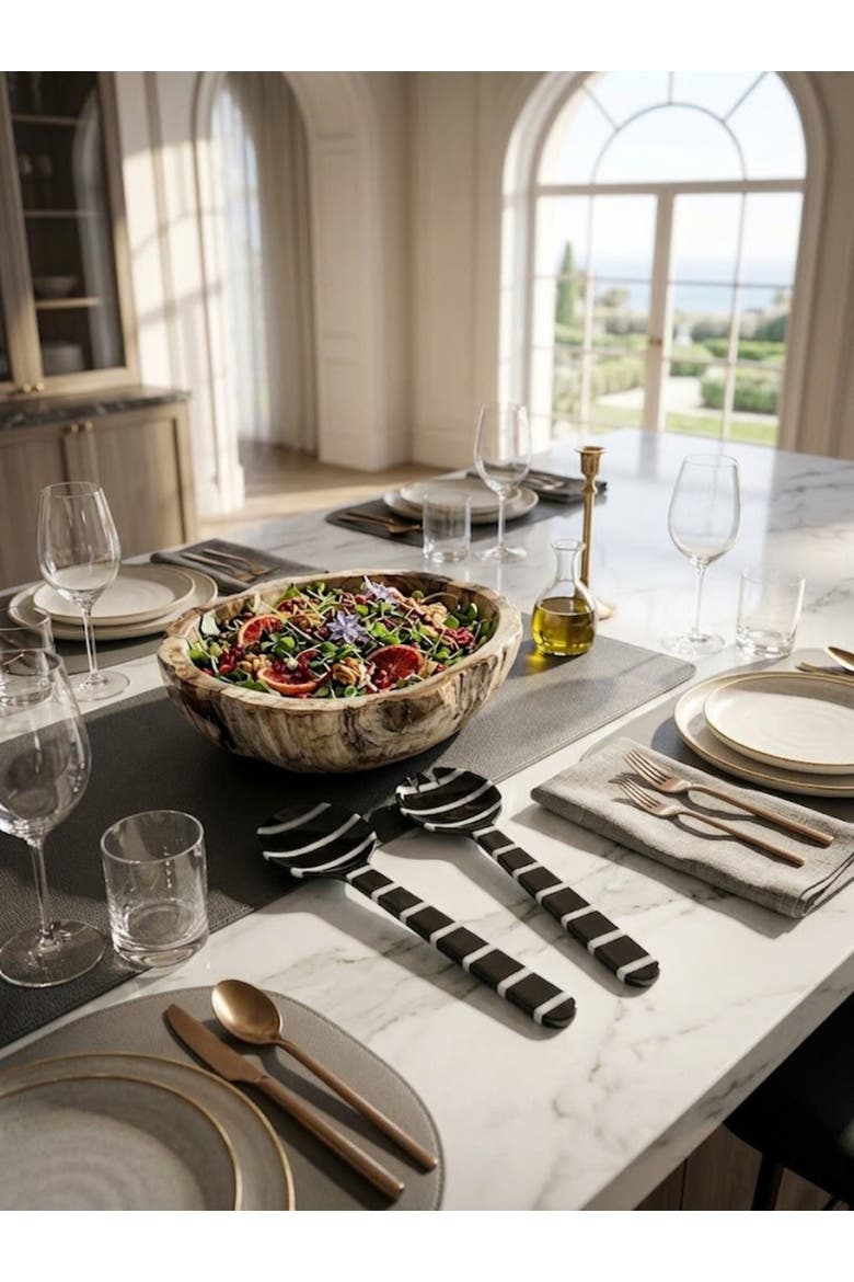 Cox Salad Servers, Alternate, color, Black & Ivory