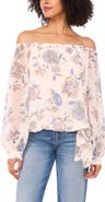 Vince Camuto Floral Off the Shoulder Tie Hem Top
