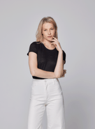 Majestic Filatures Stretch Linen Short Sleeve Crewneck T-Shirt