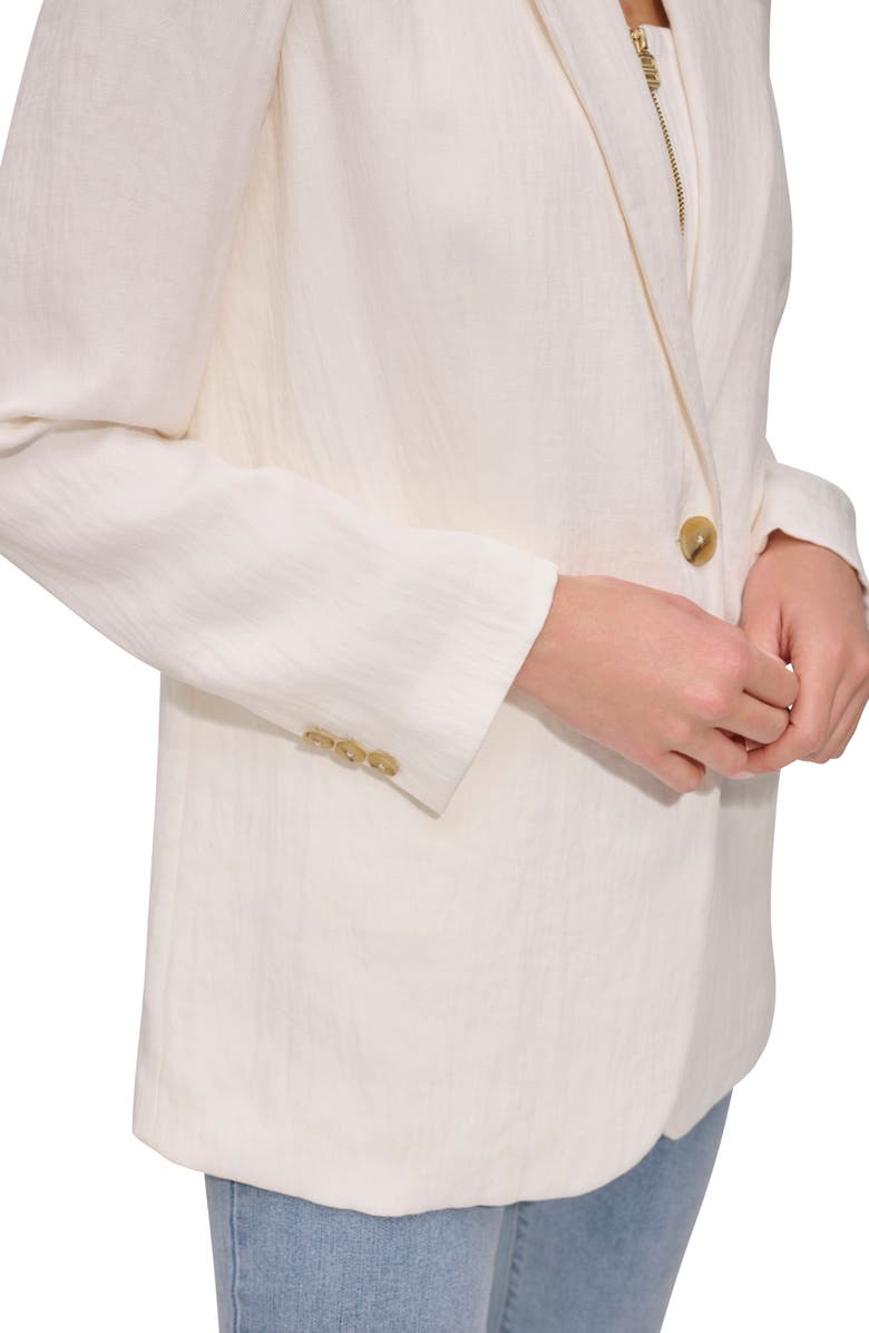 DKNY Organza Blazer, Alternate, color, Eggnog