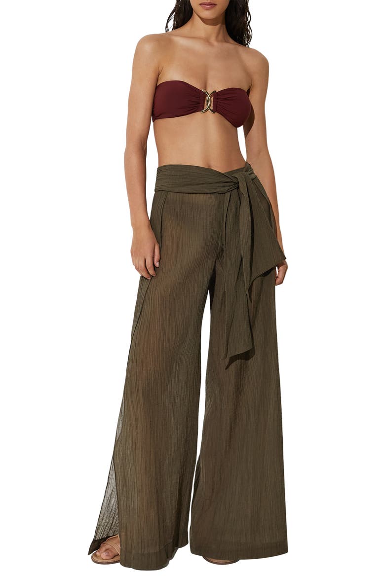 Gemma Wide Leg Cover-Up Pants, Alternate, color, KHAKI GREEN