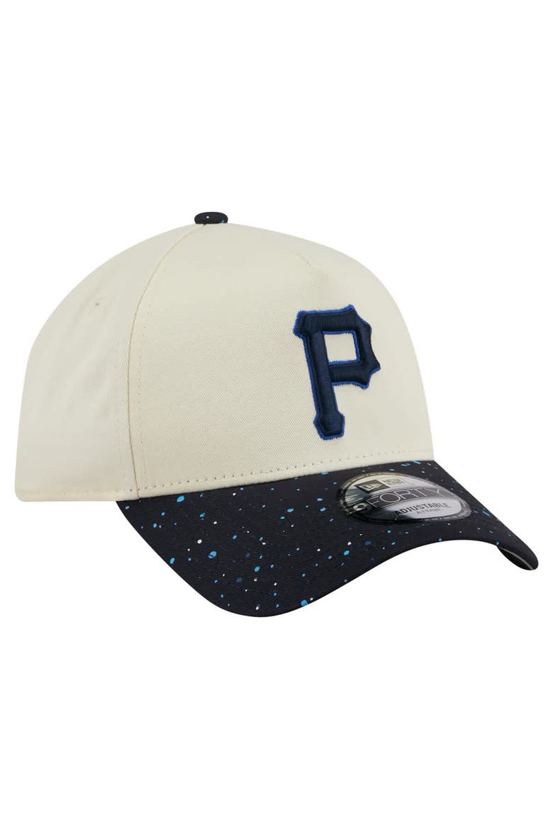Men's New Era  Cream Pittsburgh Pirates Speckle A-Frame 9FORTY Adjustable Hat, Alternate, color, Cream