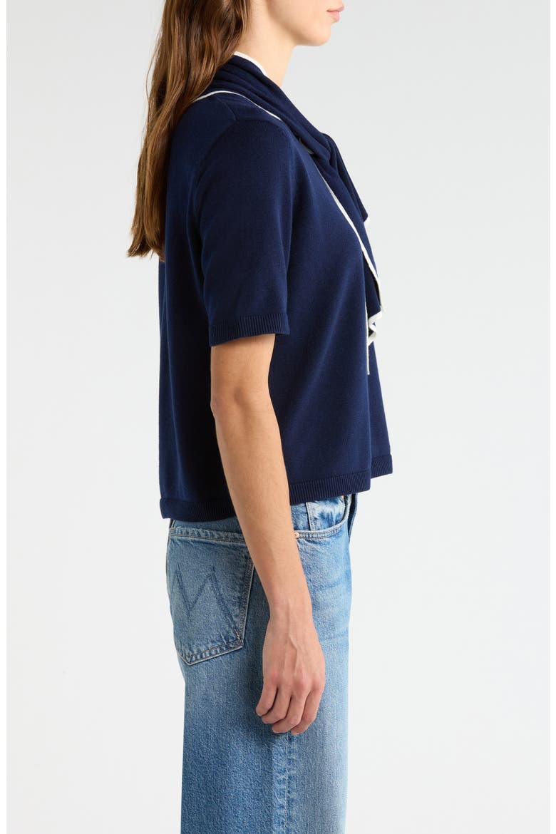 Tipped Tie Neck Sweater, Alternate, color, CLASSIC NAVY