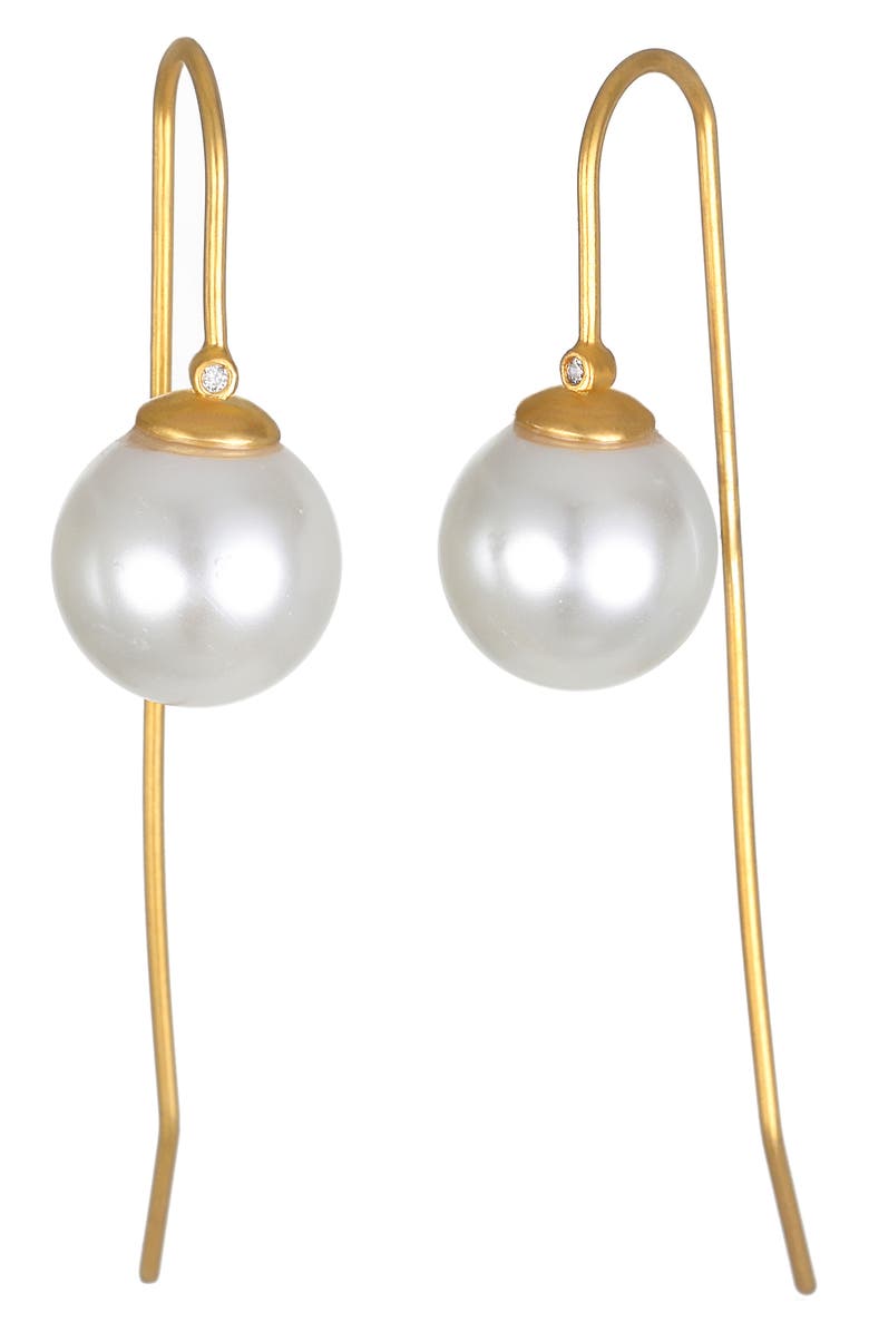 Sequin Lillian Imitation Pearl Threader Earrings, Main, color,