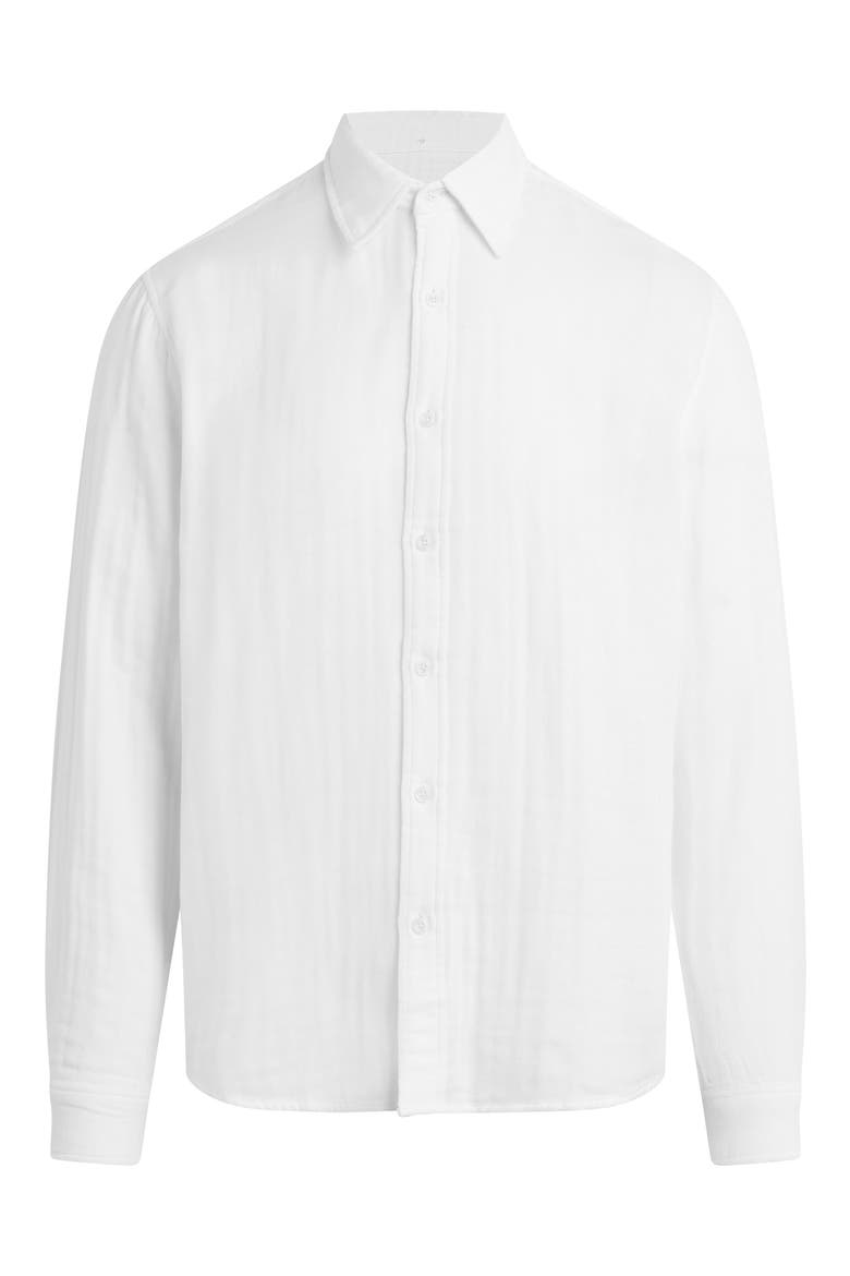 Cedric Cotton Gauze Button-Up Shirt, Alternate, color, OPTIC WHITE