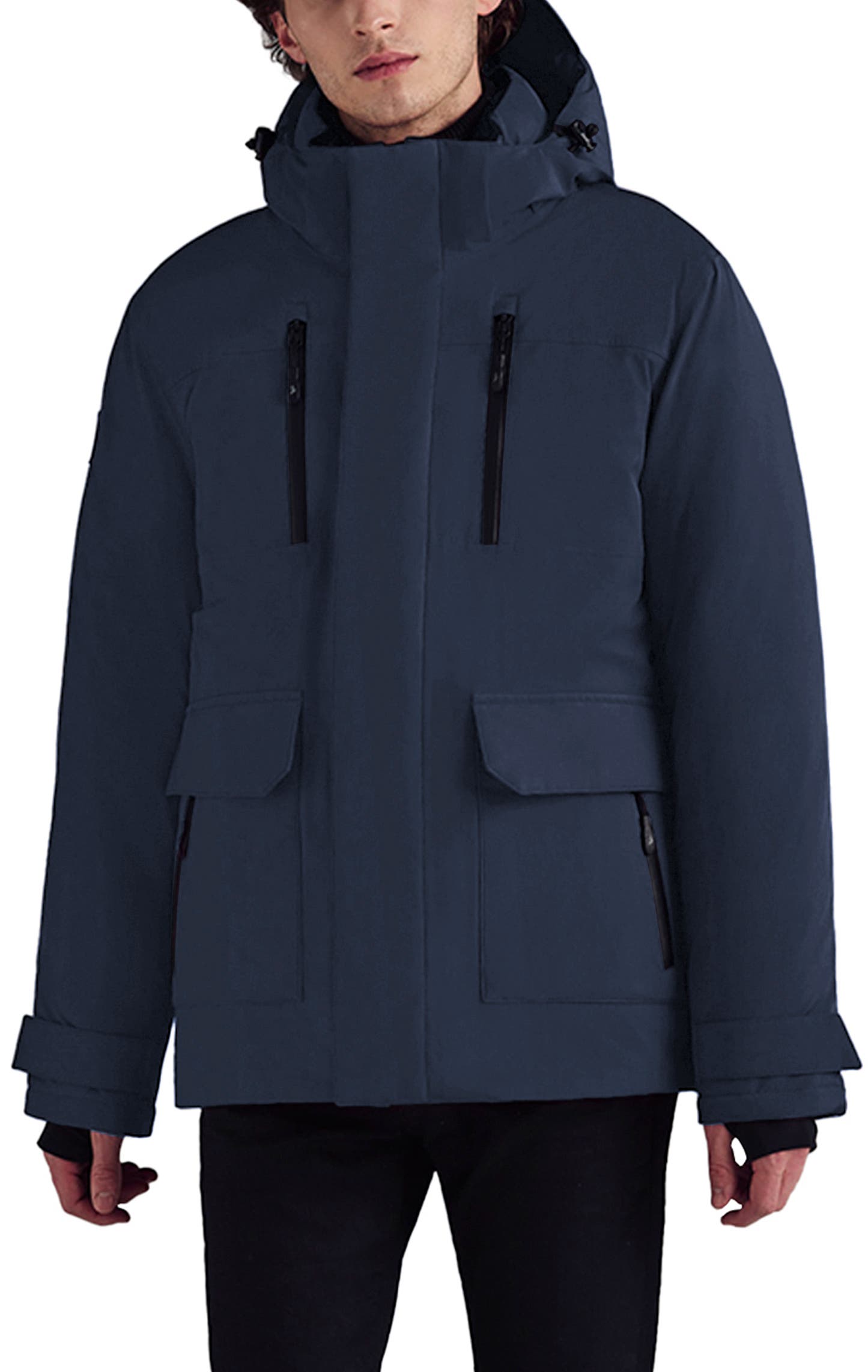 Triple F.A.T. Goose Anvil Men's Short Down Parka in Navy 