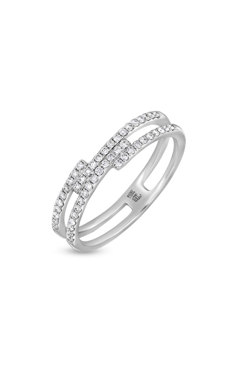 Bony Levy 18K White Gold Diamond Double Band Ring, Main, color, 18Kw