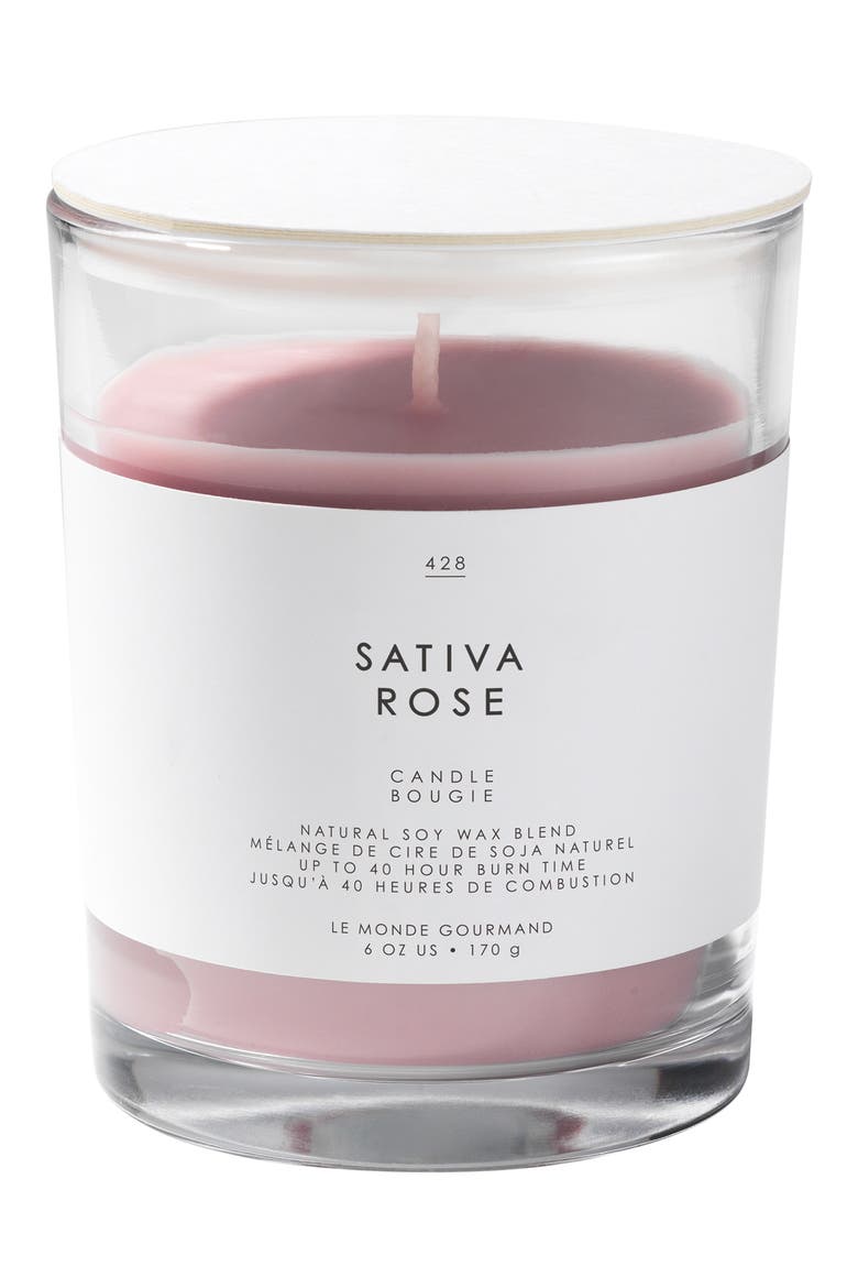 Sativa Rose Scented Candle, Main, color, NO COLOR