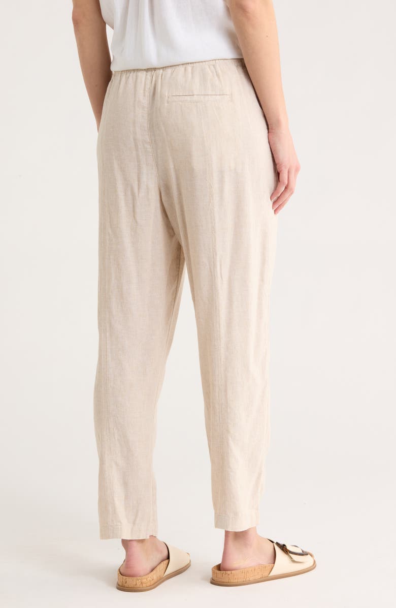Caslon<sup>®</sup> Pull-On Linen Blend Pants, Alternate, color, Flax
